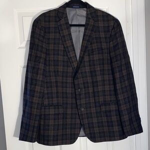 Classic Men's Tweed Plaid Blazer - Black and Brown*